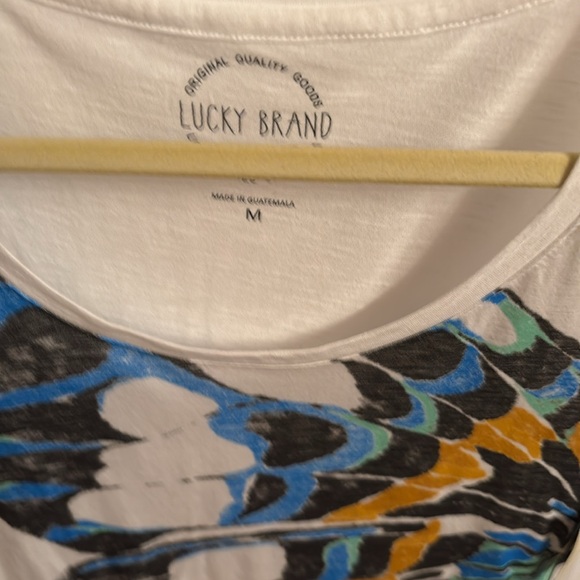 NWT Lucky Brand White Tee with Butterfly Design M soft - Picture 3 of 8